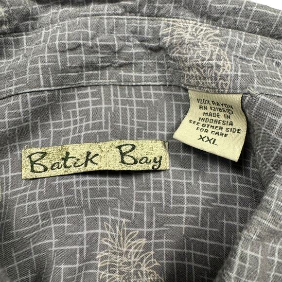 Hawaiian Shirt for Men XXL Batik Bay Button Down Vintage‎ Rayon Summer Palm Tree - Picture 6 of 8